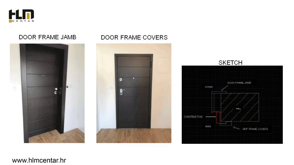 Door frame jamb and MDF frame covers