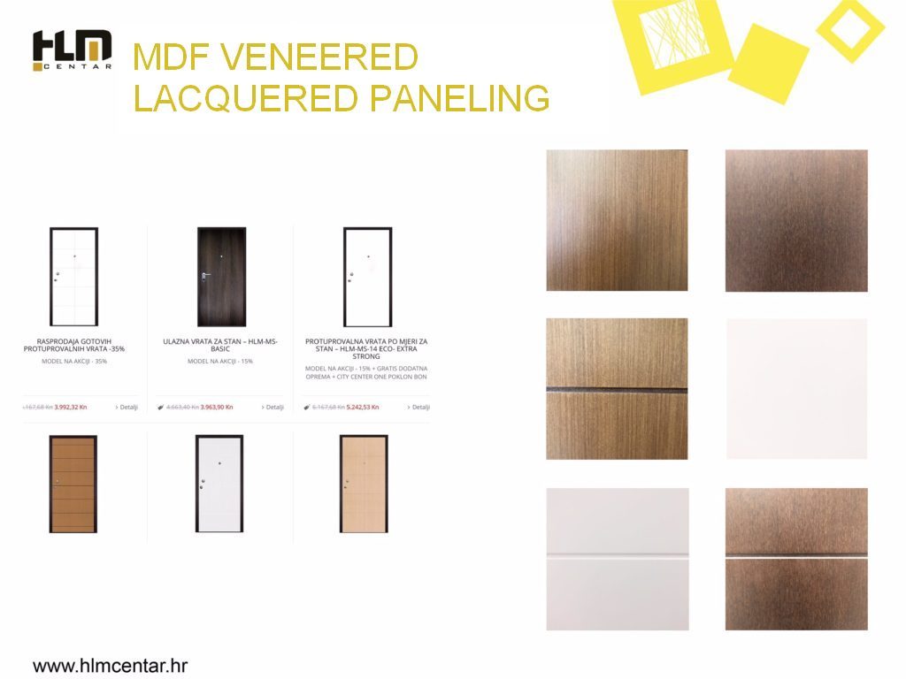 MDF veneered lacquered paneling options